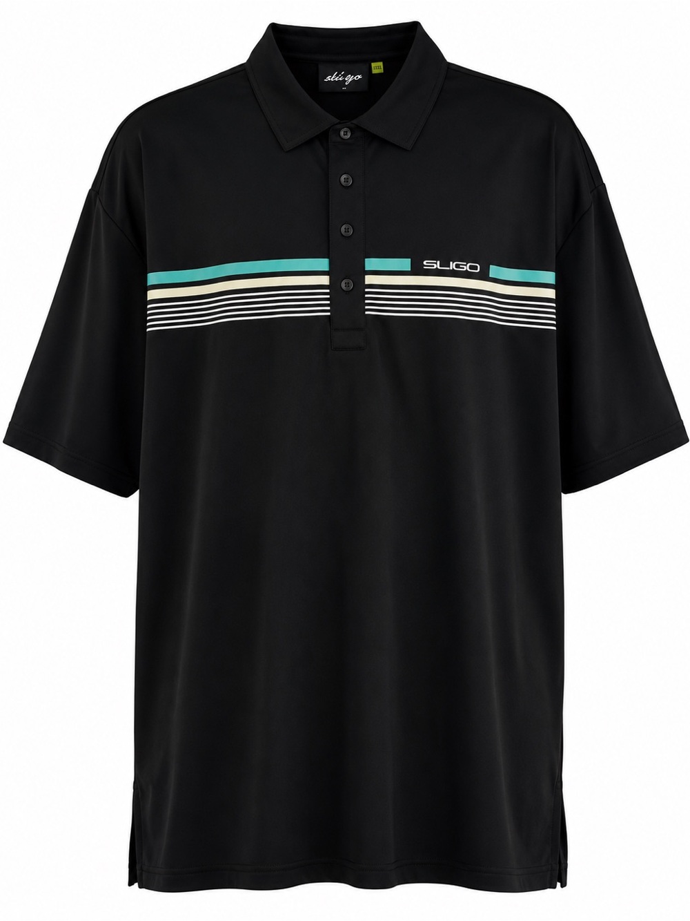 SLIGO Golf Polo Shirt XXXL Black Performance Short Sleeve Striped Big & Tall